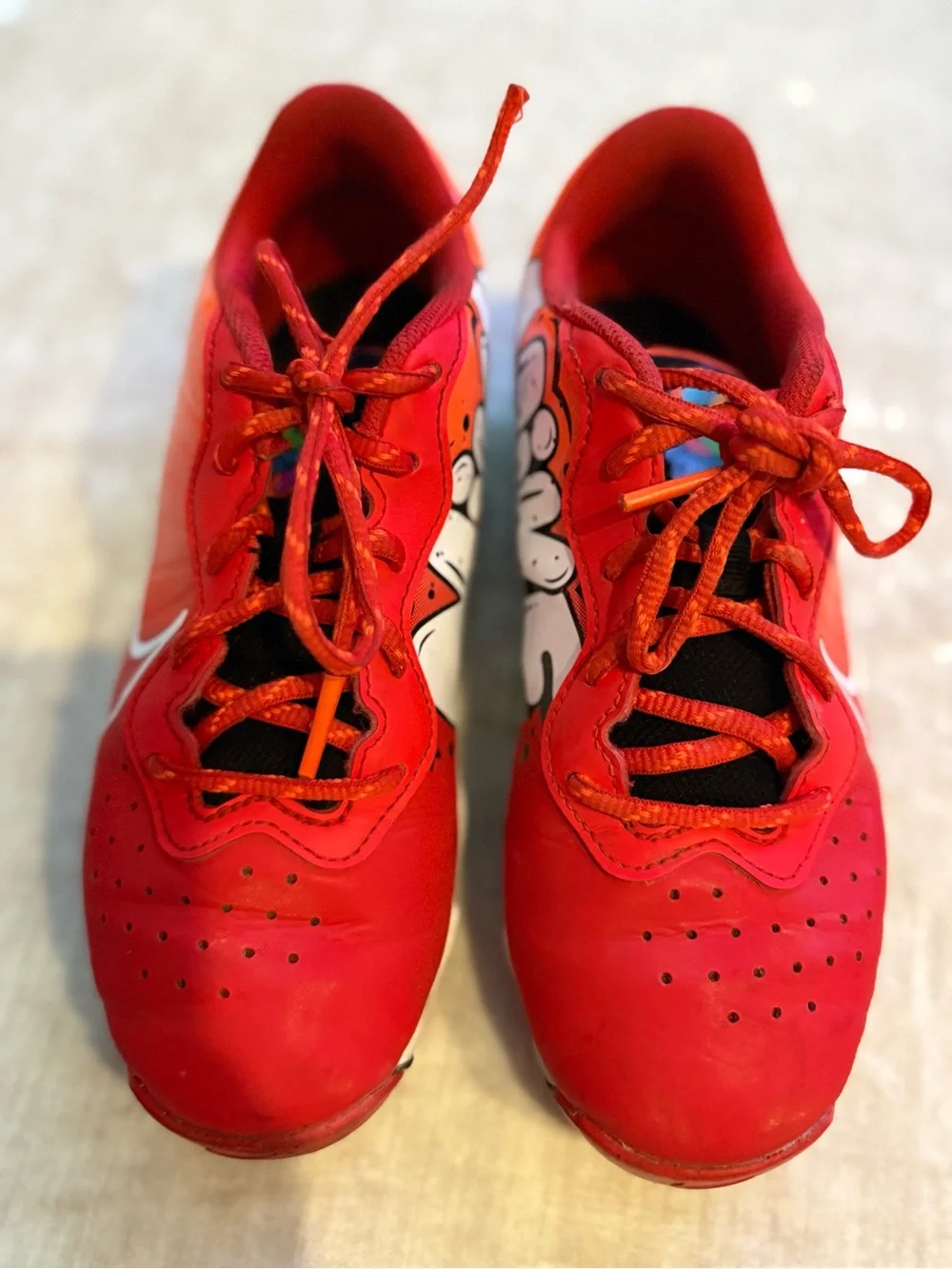 Nike Kids Red and Orange Soccer/Football Sneakers